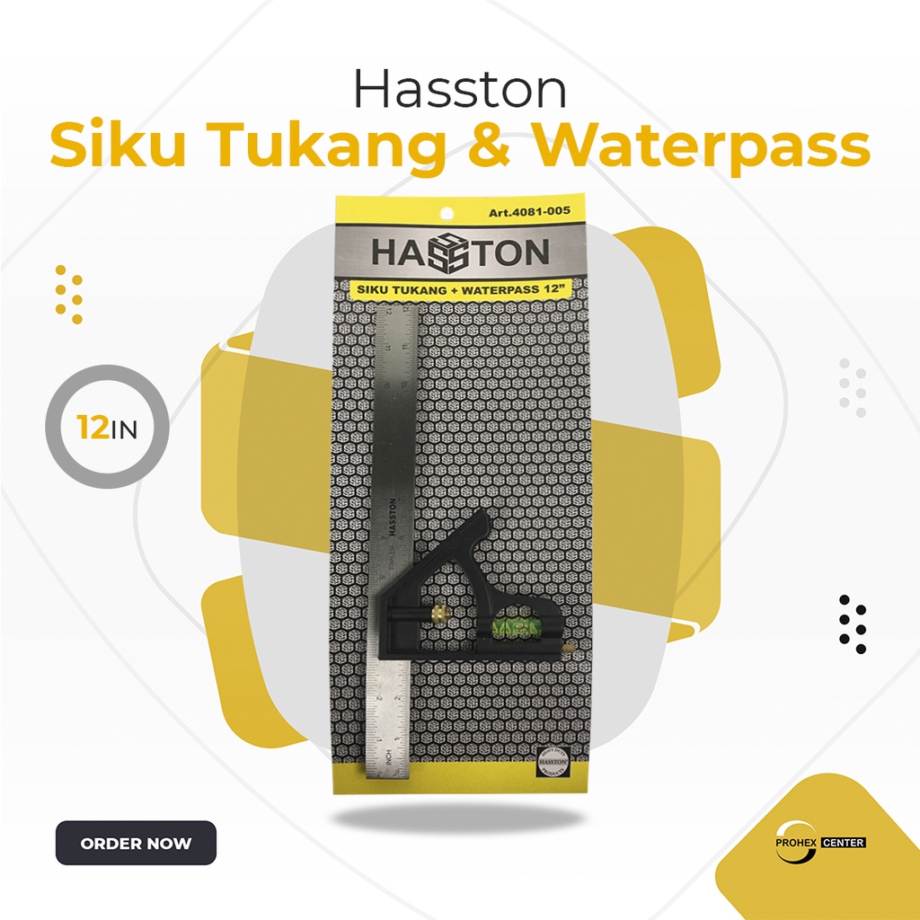 Siku Tukang 12&quot; Waterpass Hasston 4081-005 Serbaguna