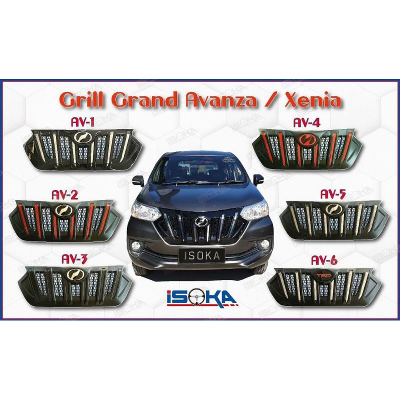 grill grand Avanza Xenia 2016-2018 new style plastik ABS