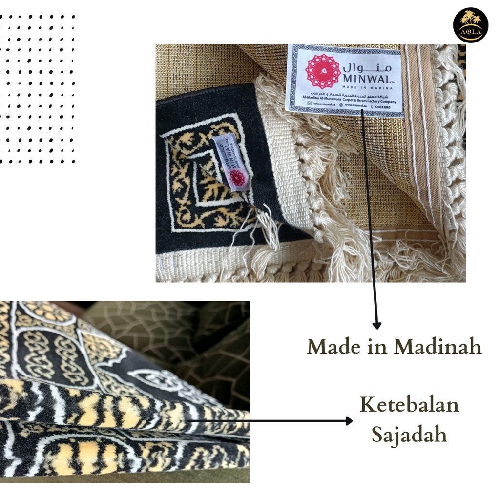 SAJADAH MADINAH PREMIUM PINTU KABAH ALMINWAL ORIGINAL FREE TOTEBAG KADO PERNIKAHAN / OLEH OLEH HAJI DAN UMROH