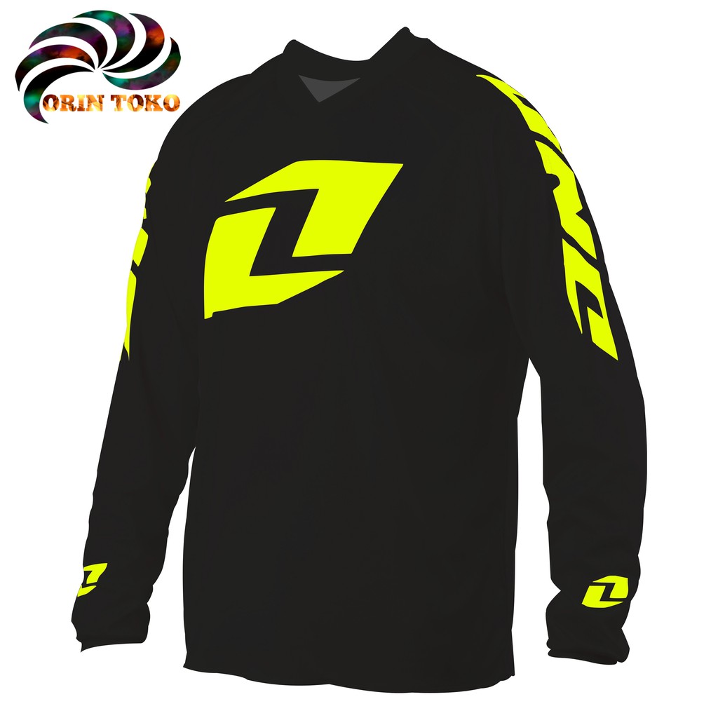 Jersey Sepeda  dan  Trail  ONE Downhill  List Kuning Stabilo 