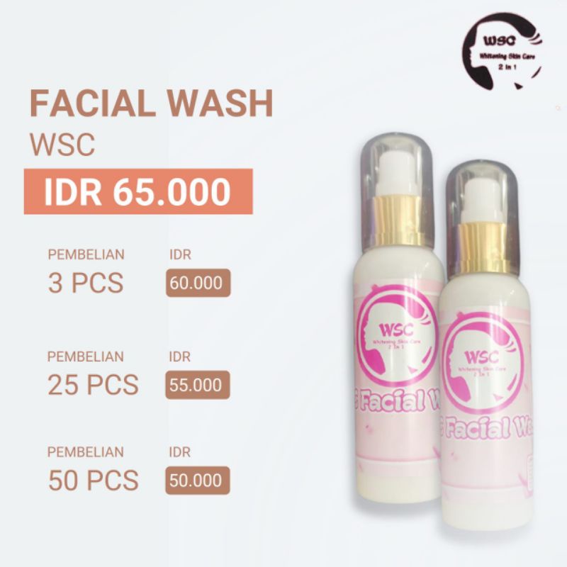 NEW WSC 2IN1 FACIAL WASH/SABUN PEMUTIH ORIGINAL/BPOM