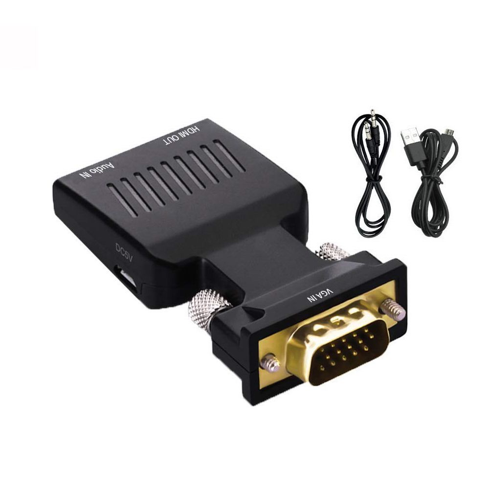 Rebuy Adapter Converter Vga Ke Hdmi 1080p Dengan Output Video + Audio Untuk Laptop / Pc