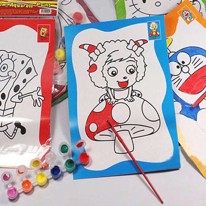 

DL929S Diy set mewarnai cat air anak water color mainan anak buku mewarnai souvenir ultah hampers