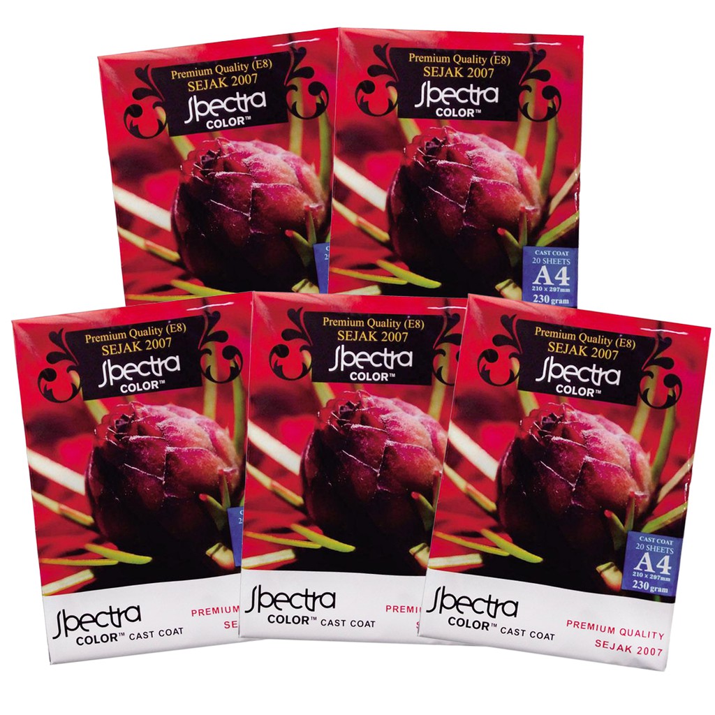 

Spectra Cast Coated Inkjet Paper Glossy A4 230 gsm - 5 pack