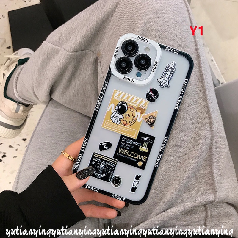 Soft Case TPU Transparan Desain NASA Genius Astronot Roket Untuk Realme 9 Pro C11 2021 C31 C35 9i C21Y C25Y C21 8 C3 C15 C25S 9 5i C20 C20 8i 6i C20