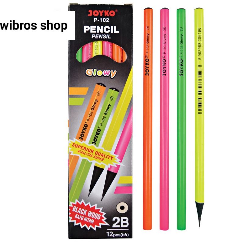 

Pencil / Pensil Joyko P-102 / 2B / Glowy / 1 BOX 12 PCS s3248