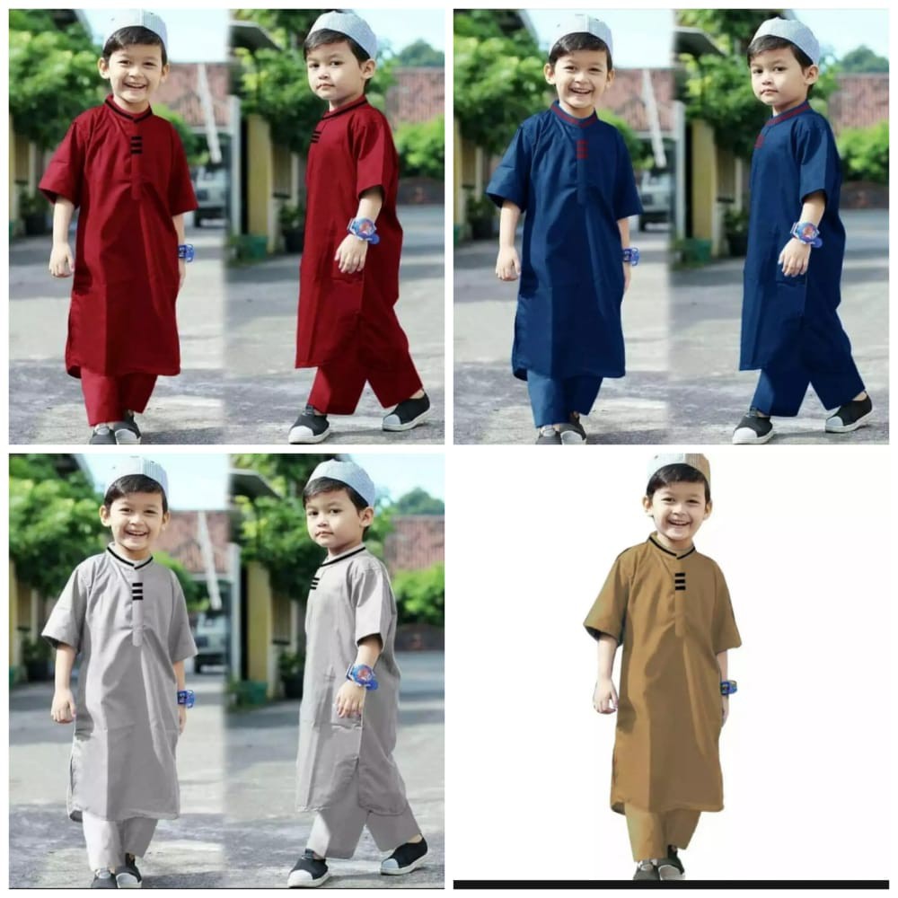 GAMIS ANAK LAKI-LAKI MODEL PAKISTAN USIA 1-10thn bonus peci  koko pakistan anak  koko anak  gamis