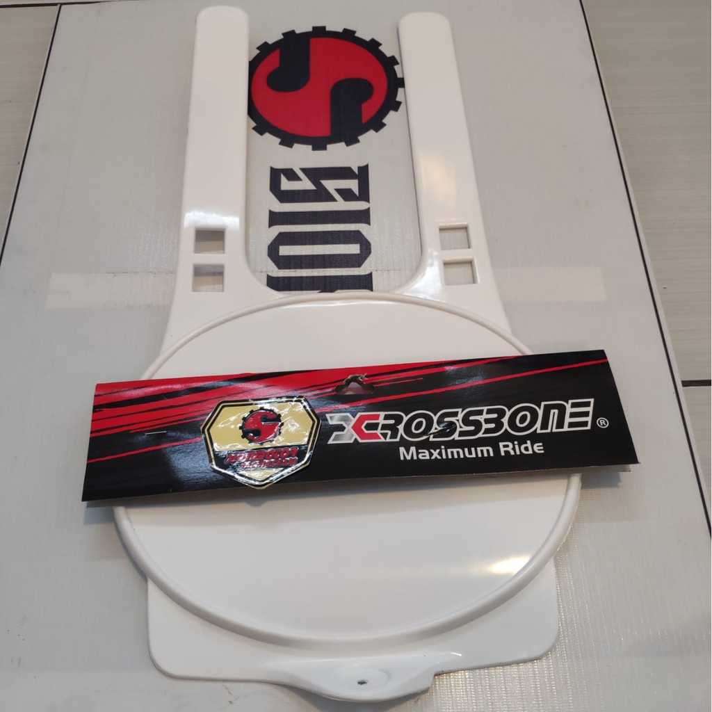 

Cover Plat Number Start Classic White / Papan No Start Klasik Putih Crossbone