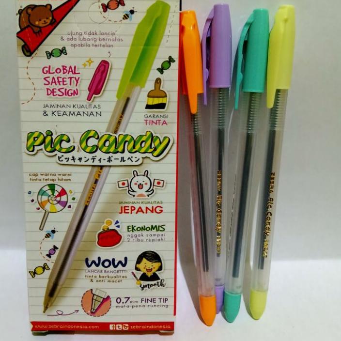 

Terbaru dan terlaris SELUSIN ( 12 PCS ) Pulpen Zebra Piccolo Pic Candy