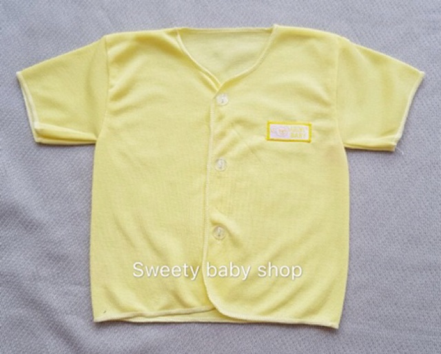 Baju bayi lengan pendek isi 6 PCS polos warna newborn 0-3m katun