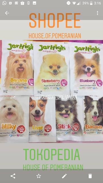 Jerhigh snack anjing makanan dog puppy food jer high stick99