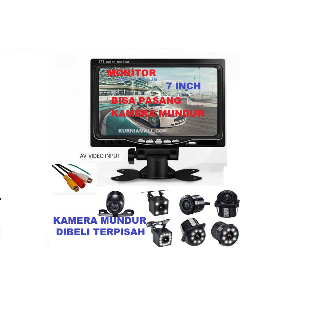 Layar Monitor Mobil TFT LCD 7 Inch - C-T703 Untuk layar parkir dan video input monitor DVD VCD