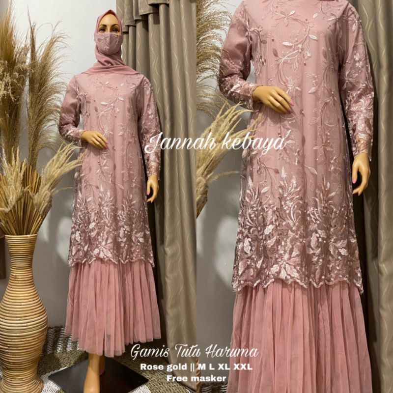 (COD)GAMIS TUTU BROKAT TULLE/GAMIS PESTA MODERN/GAMIS MEWAH/GAMIS SERAGAMAN/GAMISMURAH