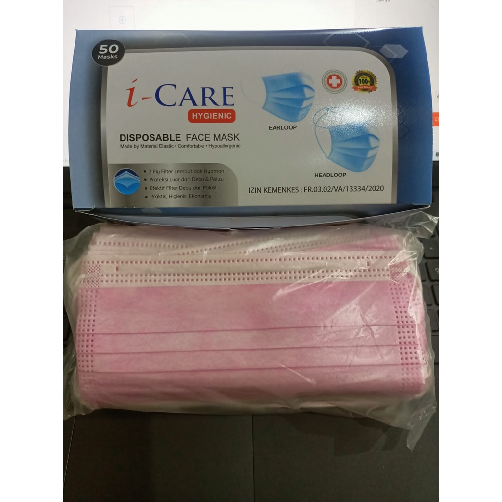 masker 3ply isi 50pc icare