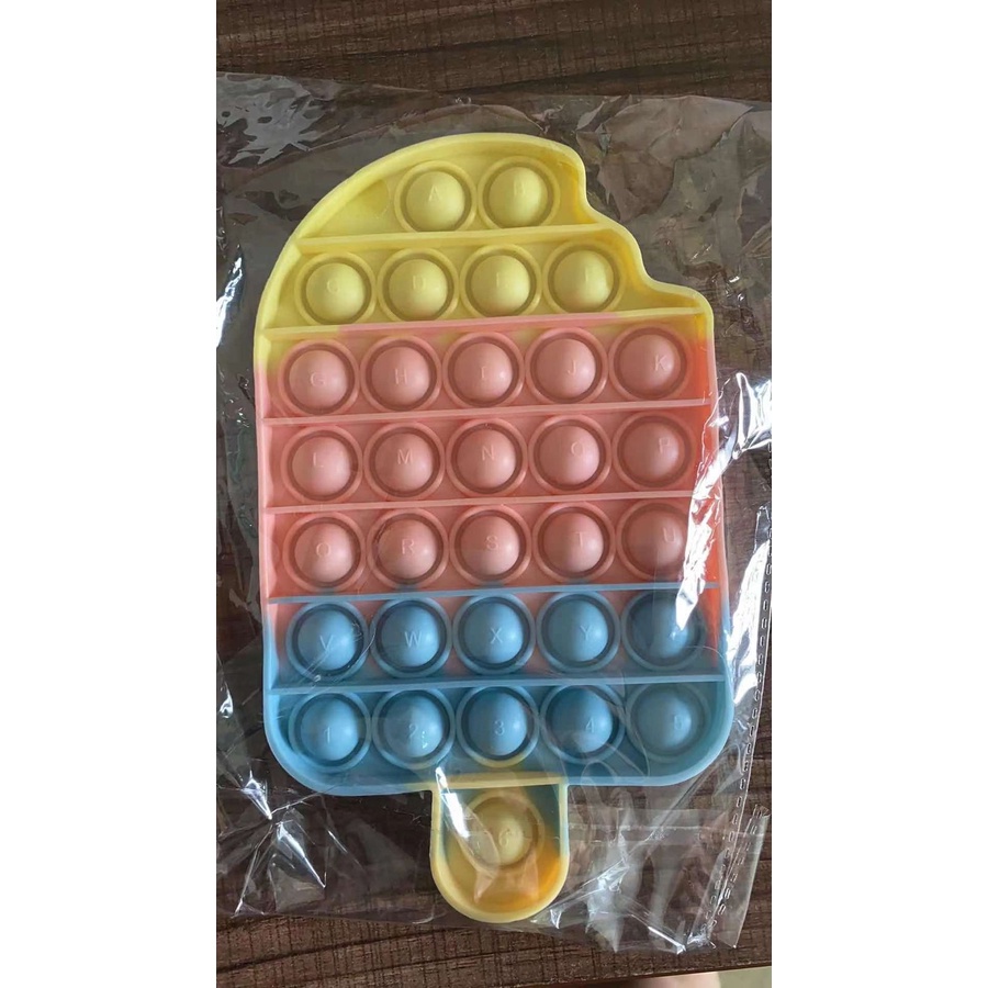 New Fidget Push Pop It Mainan Anak - Mainan Popit Murah Rainbow Pop it-ICECREAM 2