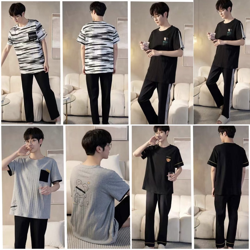 Baju tidur piyama cowok cp bahan kaos katun import