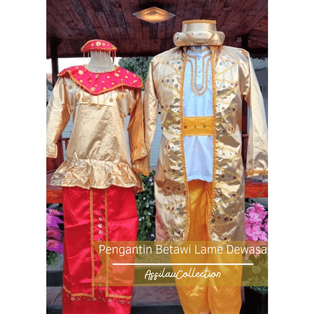 Baju Adat Dewasa Pengantin Betawi Lame satuan (Laki/Cewek)