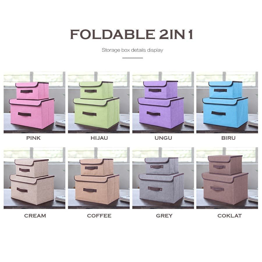 Storage Box Color 2 In 1 / Tempat Penyimpanan Multifungsi 1 Set Isi 2