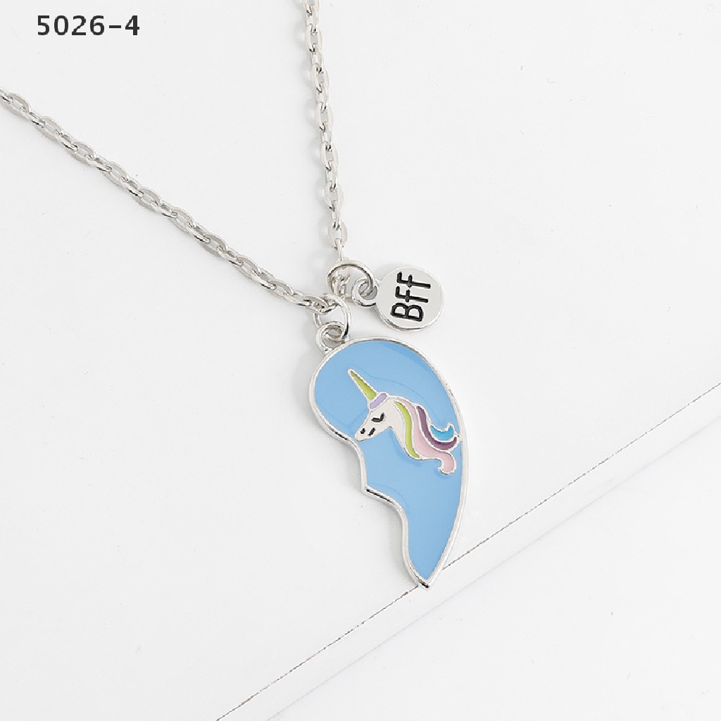 5026-4 Best Friends Necklace Broken 2 PCS Unicorn Love Stitching Friendship Necklaces 5026-4