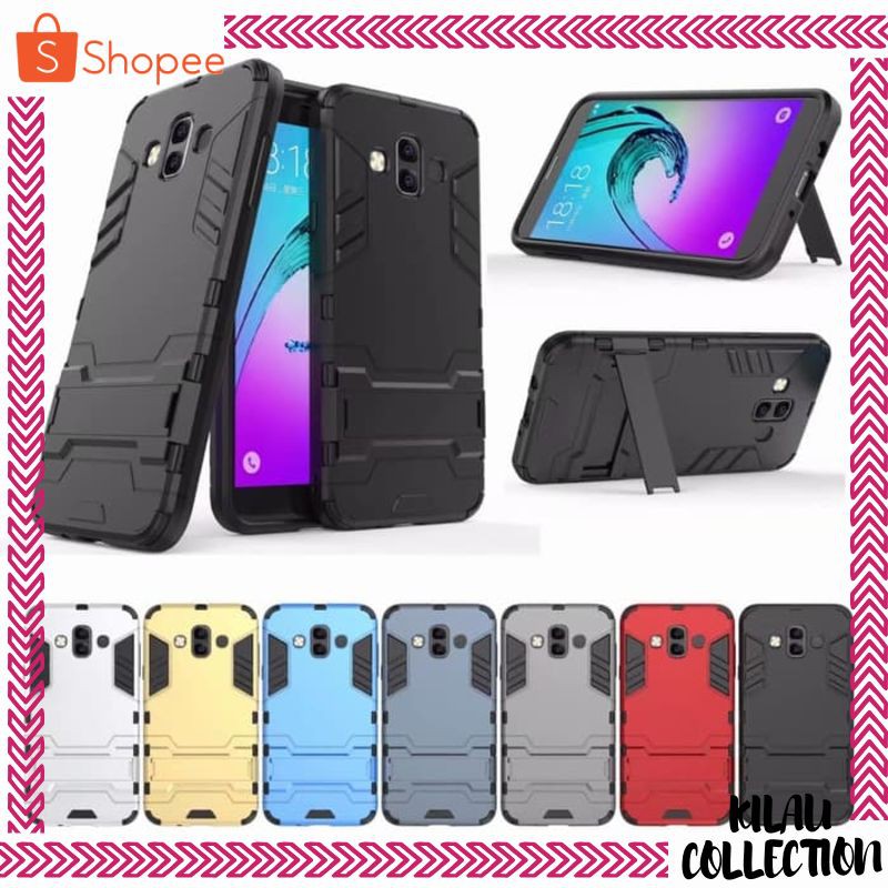 Murah Case Robot Samsung Galaxy J7 Duo /Hard Cover Rubber Casing - Hitam Keren