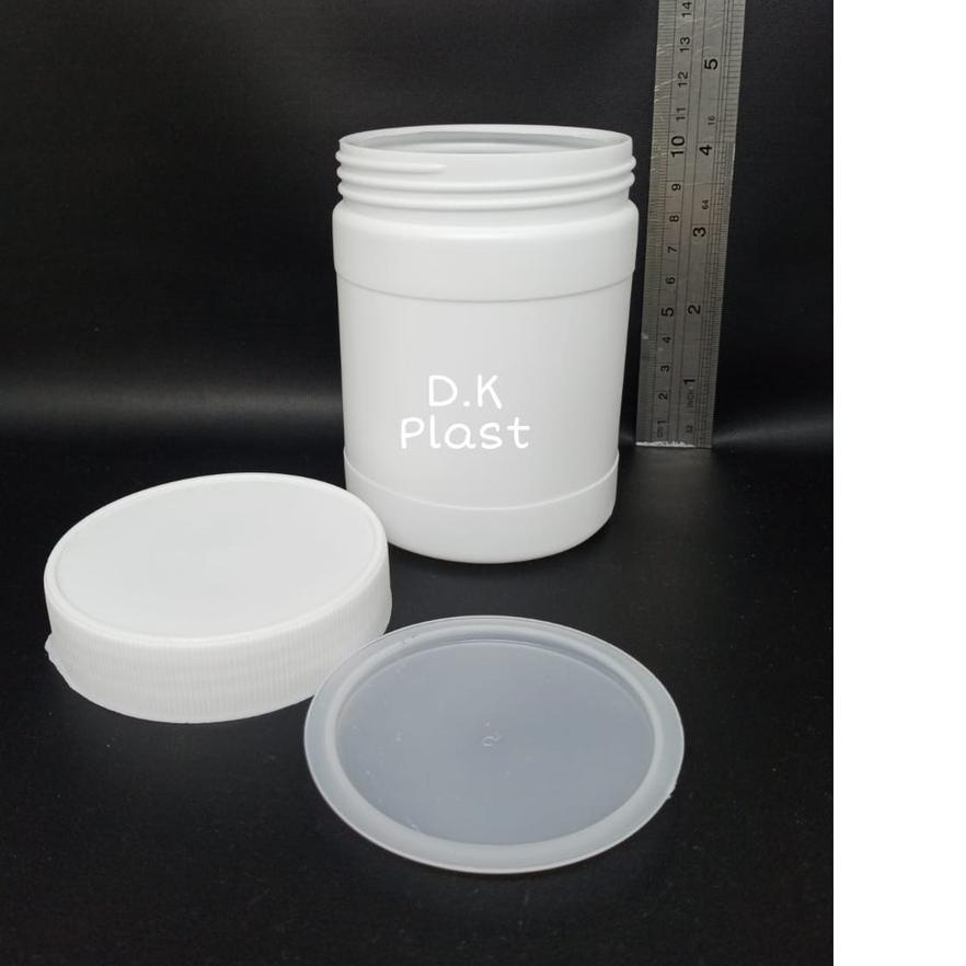 ♦ Pot Lurus Botol Lem Fox 500gr / Botol HDPE Jar Fox 500 gr Botol Plastik Toples bulat isi 10pc ♜