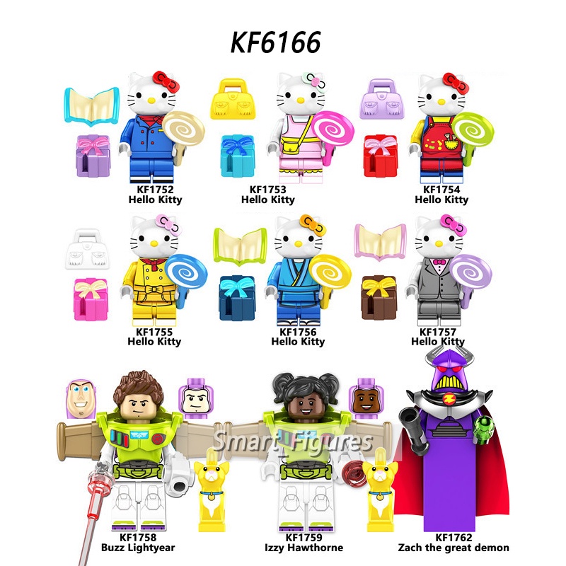 Mainan Action Figure Mini Karakter Kartun Hello Kitty Buzz Lightyear Izzy Hawthorne Zach The Great Demon KF6166