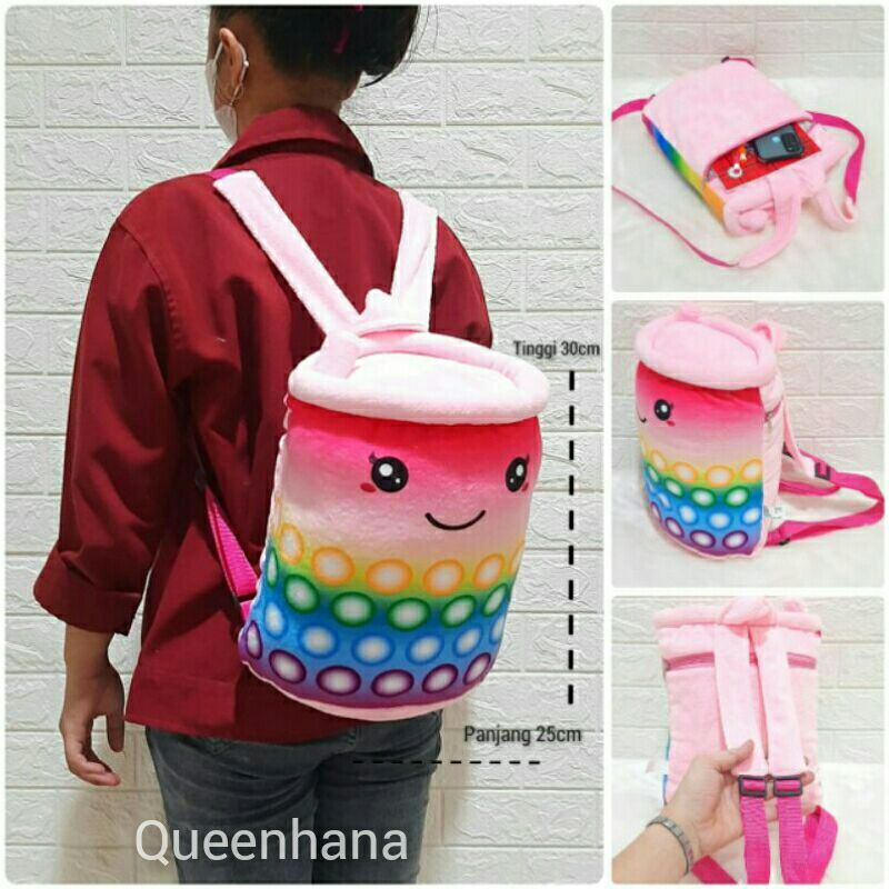 Tas Ransel Boneka Boba Printing Tas Ransel Anak