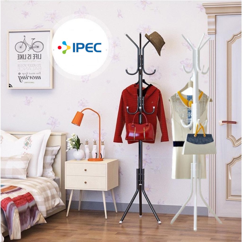 Stand Hanger Coat Rack / Gantungan Baju Jaket Topi 9 Kait / Standing Hanger Gantungan Berdiri Untuk Tas Dasi Payung Mantel Minimalis Aesthetic Serbaguna Stainless Steel Anti Karat Kokoh