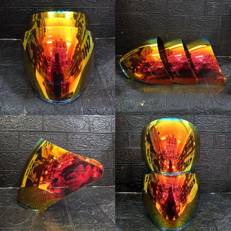 VISOR HELM KYT NFJ IRIDIUM RED GOLD ORIGINAL KYT