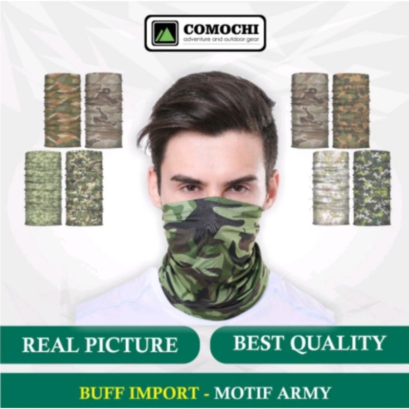 MASKER BUFF BANDANA ARMY PENGADARA MOTOR SLAYER BAF ANTI POLUSI BAHAN IMPORT TAMPA JAHITAN HALUS LEMBUT DAN TIDAK BIKIN GERAH