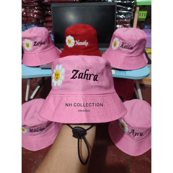 Topi Bucket Anak Polos/Custom Nama GRATIS Suka-Suka Usia 1-10 Tahun