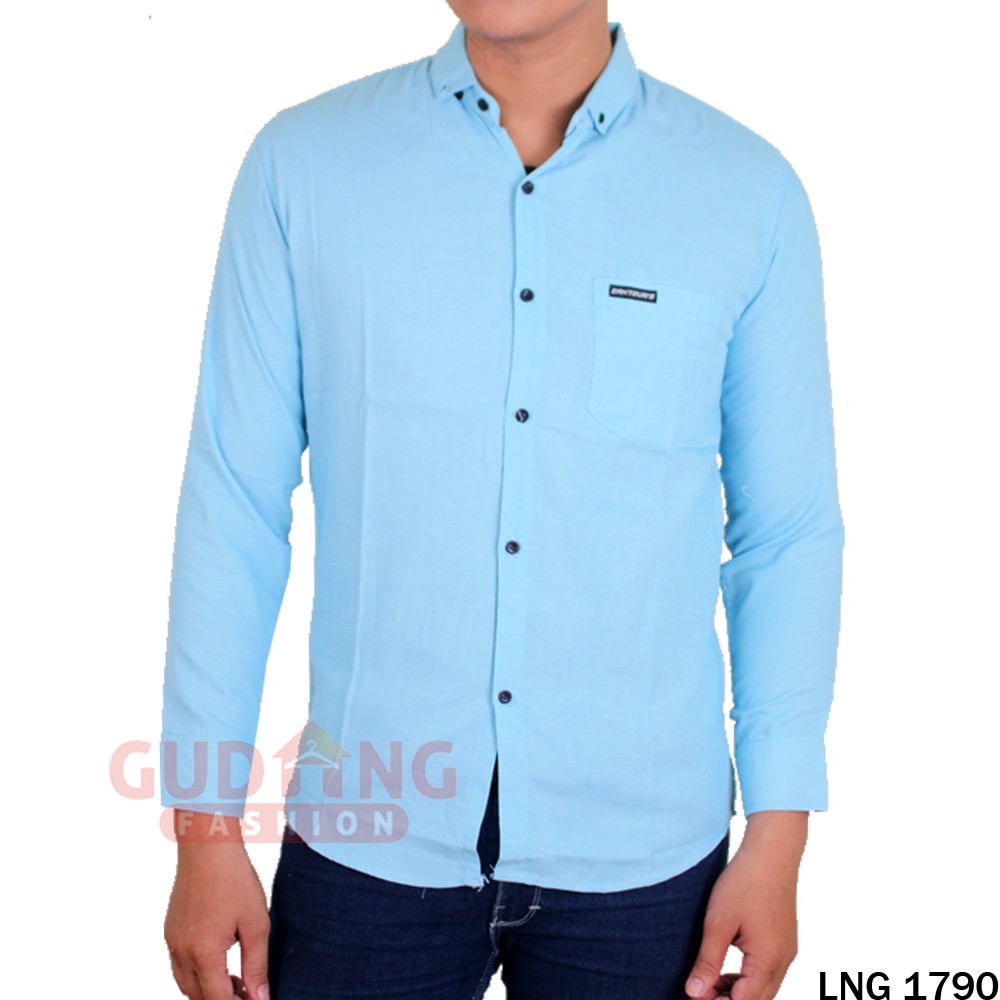 Baju Kemeja Cowok Model Sekarang Katun Oxford Panjang - LNG 1790