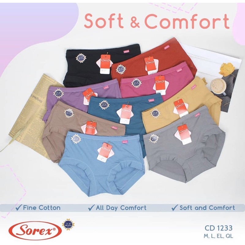 CD / Celana Dalam Wanita SOREX 1233 Soft &amp; Comfort Bahan Katun Size M-XXL