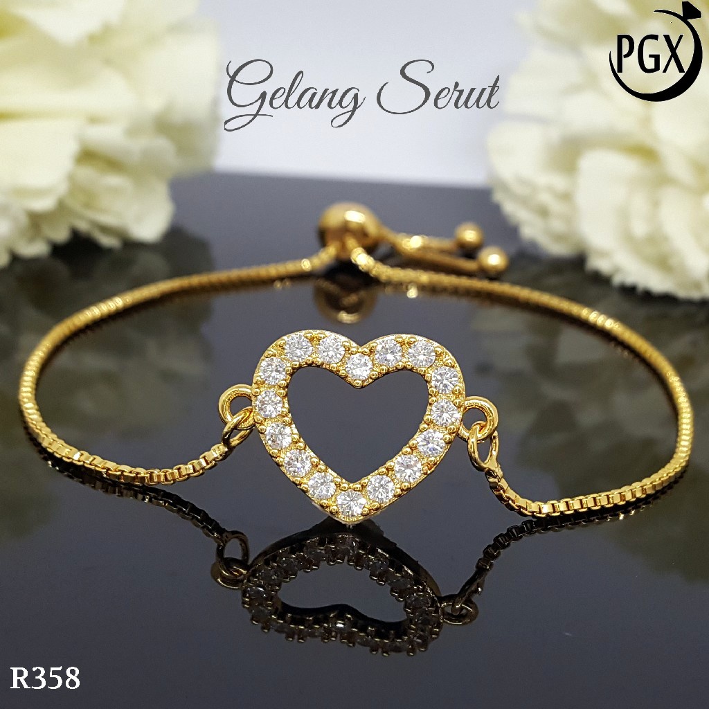 PGX Gelang Serut Xuping Wanita Perhiasan Lapis Emas Aksesoris Fashion Premium R358