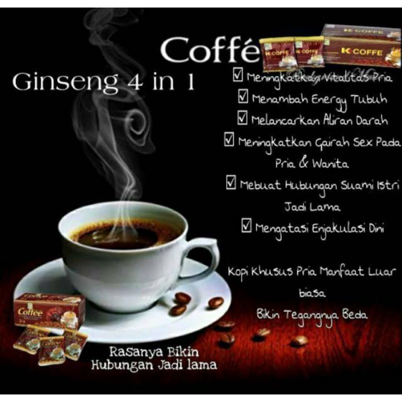 

kopi ginseng 5 sachet / kopi tahan lama