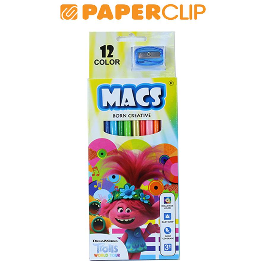 

PENSIL WARNA MACS 30012 12 COLOURS TROLLS