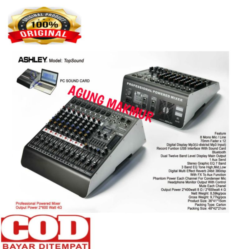Jual Power Mixer Ashley TopSound Original Mixer Ashley Top sound Shopee Indonesia