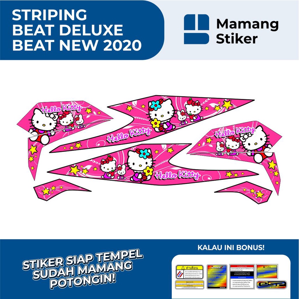 STRIPING BEAT 2020 Motif 7 Hello Kitty/STIKER BEAT DELUXE/STICKER BEAT NEW 2021/HONDA BEAT 2020 2021