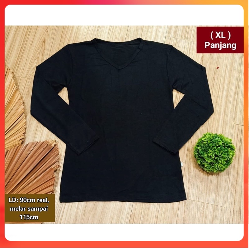 KAOS POLOS LENGAN PANJANG / KAOS WANITA POLOS / KAOS WANITA V NECK / KAOS POLOS MURAH