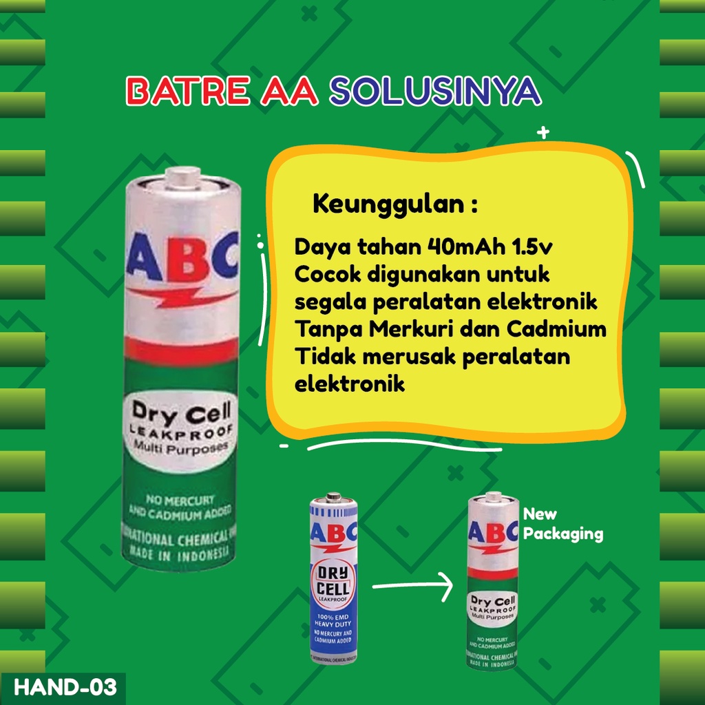 BATERAI/BATTERY/BATU BATRAI ABC UKURAN AA (HAND-03)