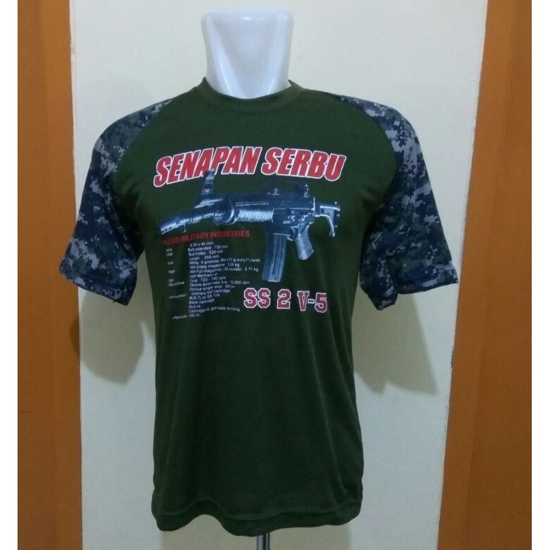 KAOS RAGLAN SENAPAN SERBU - KAOS RAGLAN NAVY SEAL - KAOS RAGLAN LORENG