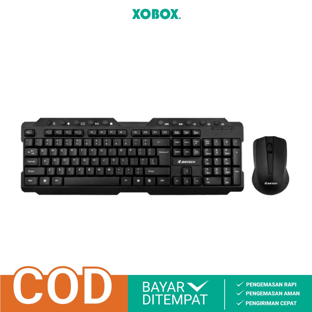 Paket 1 Set Keyboard Dan Mouse KM200 Membrane Keyboard Wireless - XOBOX