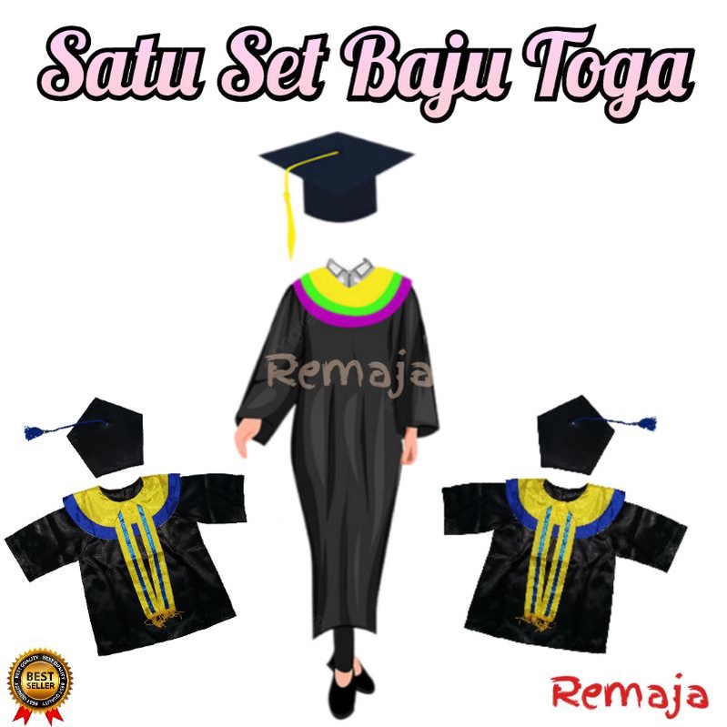 (TERMURAH) BAJU TOGA WISUDA SATU SET TK SD SMP SMA DEWASA | BAJU WISUDA SATU SET