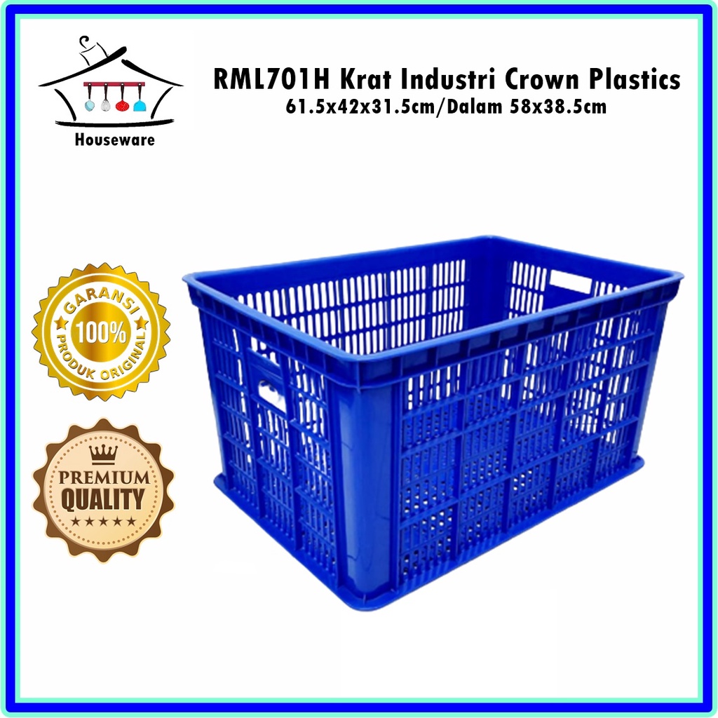 RML701H Krat Industri/Keranjang Penyimpanan Crown Plastics