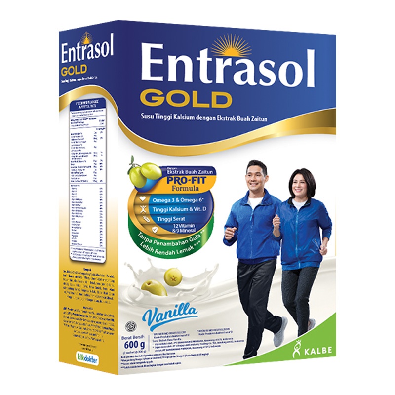 Entrasol Gold Susu Bubuk Nutrisi Dewasa Vanila 600 g
