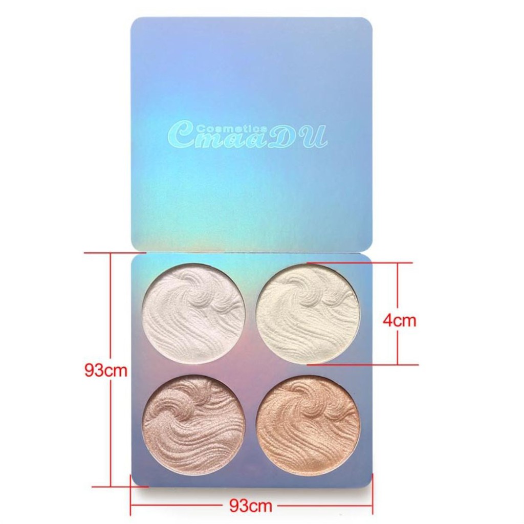 CmaaDu 4 Colors Baked Highlighter Powder Palette