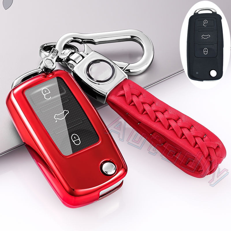 Casing Kunci Mobil Untuk VW Volkswagen Polo Golf Passat Beetle Caddy T5 Up Eos Tiguan Skoda A5 SEAT Leon Altea