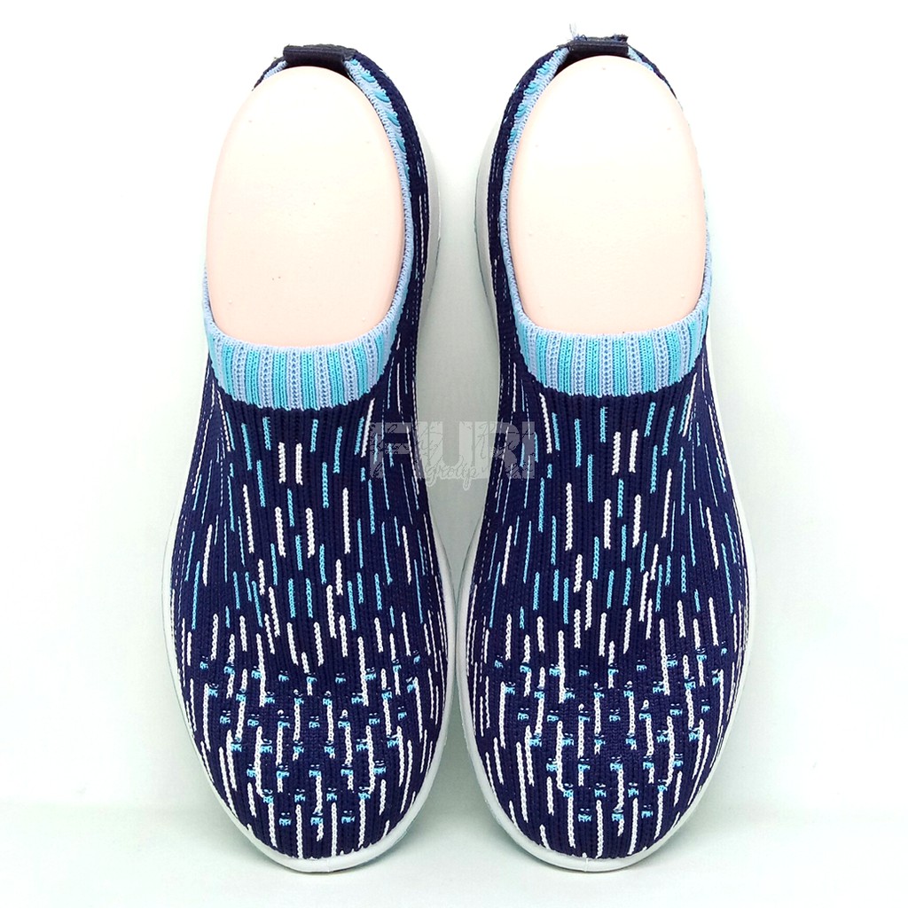 FIURI - ANDO Original SOFFIE Navy Biru Tosca 37-40 - Sepatu Olahraga Lari Wanita - Sepatu Sekolah - Sepatu Ando - Sepatu Sneakers Kuliah Senam Gym Jogging Sport Wanita - Sepatu Casual - Sepatu Rajut Slip On - Fashion Wanita