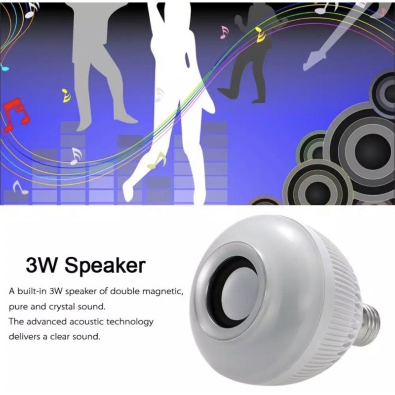 Bohlam Lampu LED Music - Speaker Lampu LED Bohlam 8377 -..