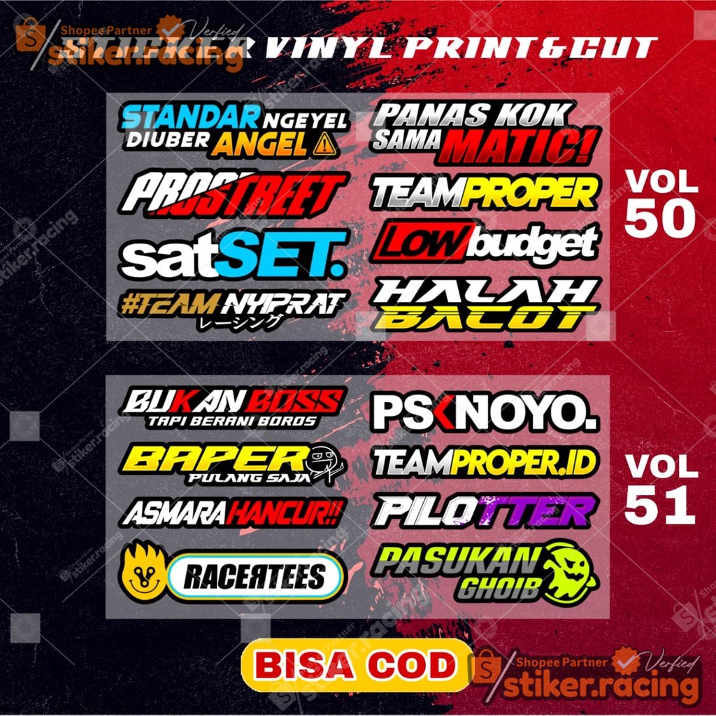 Stiker Motor Sticker Racing Pack Sponsor Stiker Motor Sticker Racing Pack Sponsor